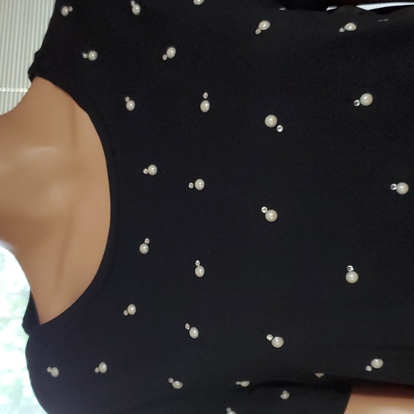 Adrienne Vittadini Black BeadedTunic, M - Picture 4 of 4